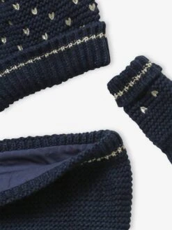 Ensemble Bonnet + Snood + Gants Coeurs Fille - Encre Imprimé 16 Ensemble Bonnet + Snood + Gants Coeurs Fille - Encre Imprimé -Vertbaudet Soldes Boutique ensemble bonnet snood gants coeurs fille 7