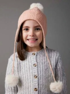 Ensemble Bonnet + Snood + Gants En Maille - Rose Poudré -Vertbaudet Soldes Boutique ensemble bonnet snood gants en maille 7