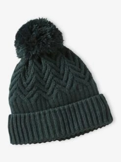 Ensemble Bonnet + Snood + Moufles/mitaines En Maille Torsadée Garçon - Vert Sapin -Vertbaudet Soldes Boutique ensemble bonnet snood mouflesmitaines en maille torsadee garcon 13