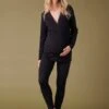 Ensemble De Grossesse Homewear Tee-shirt Peau à Peau + Legging - Noir