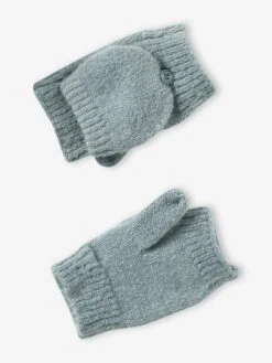 Ensemble Fille Bonnet + Snood + Moufles/mitaines - Vert Sauge -Vertbaudet Soldes Boutique ensemble fille bonnet snood mouflesmitaines 2