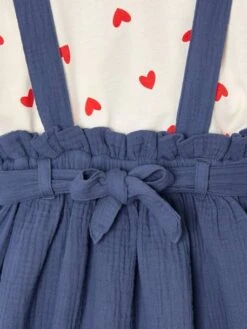 Ensemble Fille T-shirt à Volants Et Jupe à Bretelles En Gaze De Coton - Corail -Vertbaudet Soldes Boutique ensemble fille t shirt a volants et jupe a bretelles en gaze de coton 11