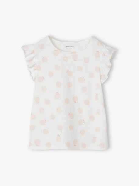Ensemble Fille T-shirt à Volants Et Jupe à Bretelles En Gaze De Coton - Vieux Rose 2 Ensemble Fille T-shirt à Volants Et Jupe à Bretelles En Gaze De Coton - Vieux Rose – Image 2