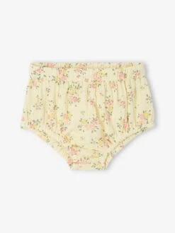 Ensemble Fleuri Robe Et Culotte Naissance - Jaune Pâle -Vertbaudet Soldes Boutique ensemble fleuri robe et culotte naissance 2