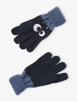 Ensemble Garçon Bonnet + Snood + Moufles/gants « Monstre » - Marine -Vertbaudet Soldes Boutique ensemble garcon bonnet snood mouflesgants monstre 1 2