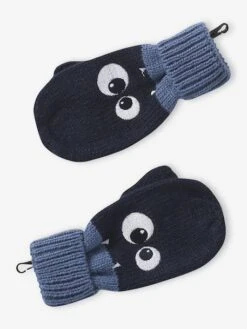 Ensemble Garçon Bonnet + Snood + Moufles/gants « Monstre » - Marine -Vertbaudet Soldes Boutique ensemble garcon bonnet snood mouflesgants monstre 1 4