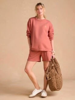 Ensemble Grossesse "Cool Mom" Sweat Et Short En Molleton - Terracotta