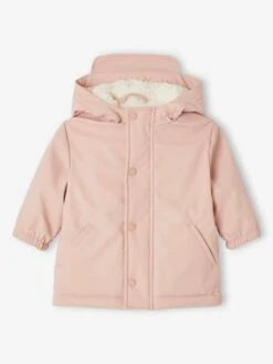 Ensemble Manteau + Salopette De Pluie Bébé - Rose Poudré -Vertbaudet Soldes Boutique ensemble manteau salopette de pluie bebe 1