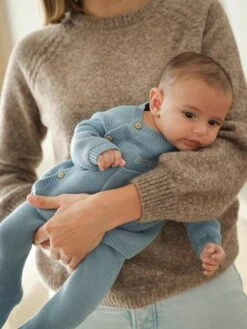 Ensemble Naissance En Tricot - Bleu Glacier -Vertbaudet Soldes Boutique ensemble naissance en tricot 1