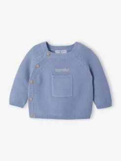 Ensemble Naissance En Tricot - Bleu Glacier -Vertbaudet Soldes Boutique ensemble naissance en tricot 4