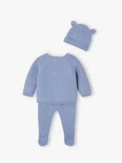 Ensemble Naissance En Tricot - Bleu Glacier -Vertbaudet Soldes Boutique ensemble naissance en tricot 7