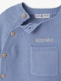 Ensemble Naissance En Tricot - Bleu Glacier -Vertbaudet Soldes Boutique ensemble naissance en tricot 8