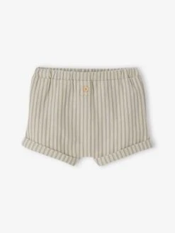 Ensemble Naissance T-shirt Imprimé Et Short Rayé - Kaki -Vertbaudet Soldes Boutique ensemble naissance t shirt imprime et short raye 2