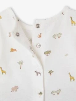 Ensemble Naissance T-shirt Imprimé Et Short Rayé - Kaki -Vertbaudet Soldes Boutique ensemble naissance t shirt imprime et short raye 5