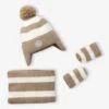 Ensemble Rayé Bonnet Péruvien, Snood Et Moufles Bébé - Rayé Beige 6 Ensemble Rayé Bonnet Péruvien, Snood Et Moufles Bébé - Rayé Beige -Vertbaudet Soldes Boutique ensemble raye bonnet peruvien snood et moufles bebe