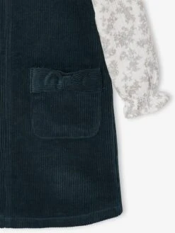 Ensemble Robe Chasuble En Velours Et Blouse Gaze Coton Fille - Bleu Pétrole 12 Ensemble Robe Chasuble En Velours Et Blouse Gaze Coton Fille - Bleu Pétrole -Vertbaudet Soldes Boutique ensemble robe chasuble en velours et blouse gaze coton fille 3
