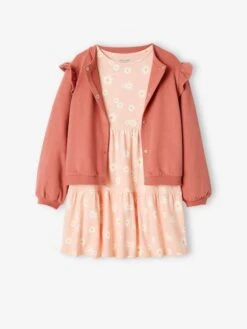 Ensemble Robe Et Cardigan Fille - Pêche -Vertbaudet Soldes Boutique ensemble robe et cardigan fille 2