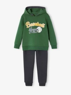Ensemble Sport Garçon Sweat à Capuche Et Jogging - Vert