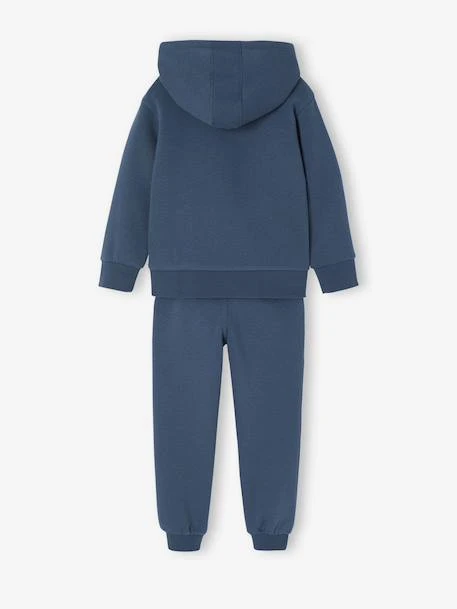 Ensemble Sport Garçon Sweat Capuche Imprimé + Jogging Uni - Bleu Pétrole 4 Ensemble Sport Garçon Sweat Capuche Imprimé + Jogging Uni - Bleu Pétrole – Image 4