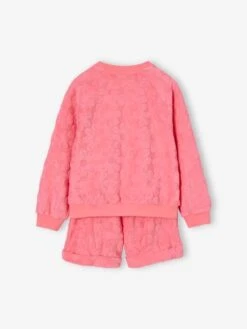 Ensemble Sweat Et Short Fleurs En éponge Fille - Rose Bonbon -Vertbaudet Soldes Boutique ensemble sweat et short fleurs en eponge fille 5