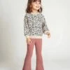 Ensemble Sweat Imprimé Et Legging Flare Fille - Marine