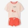 Ensemble T-shirt Et Short En éponge Fille - Corail -Vertbaudet Soldes Boutique ensemble t shirt et short en eponge fille 12