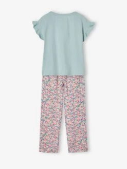 Ensemble Tee-shirt + Pantalon Fille - Vert -Vertbaudet Soldes Boutique ensemble tee shirt pantalon fille 3