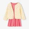 Ensemble Veste Matelassée Imprimée Fleurs + Robe Fille - Violet -Vertbaudet Soldes Boutique ensemble veste matelassee imprimee fleurs robe fille