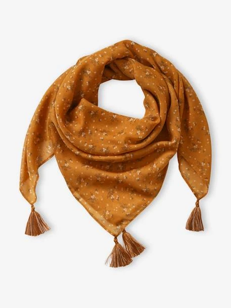 Foulard Imprimé Fleuri Fille - Caramel Imprimé 3 Foulard Imprimé Fleuri Fille - Caramel Imprimé – Image 3