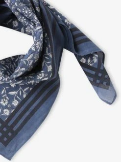 Foulard Imprimé Fleurs Fille - Bleu Imprimé -Vertbaudet Soldes Boutique foulard imprime fleurs fille 3
