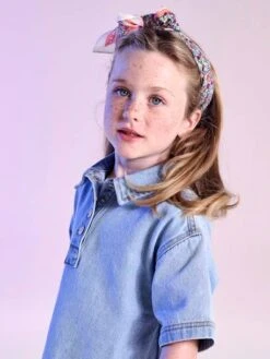 Foulard Imprimé Fleurs Fille - Bleu Grisé -Vertbaudet Soldes Boutique foulard imprime fleurs fille 7