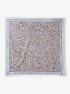 Foulard Imprimé Fleurs Fille - Bleu Grisé -Vertbaudet Soldes Boutique foulard imprime fleurs fille 9