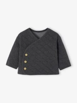 Gilet Bébé Matelassé Ouverture Croisée Naissance - Beige Chiné