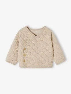 Gilet Bébé Matelassé Ouverture Croisée Naissance - Beige Chiné -Vertbaudet Soldes Boutique gilet bebe matelasse ouverture croisee naissance 4