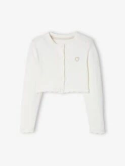 Gilet Boléro Fille En Maille Pointelle - Rose Pâle -Vertbaudet Soldes Boutique gilet bolero fille en maille pointelle 28