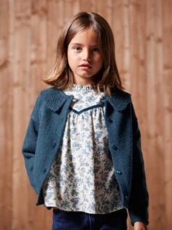 Gilet Col Fantaisie Ajouré Fille - écru