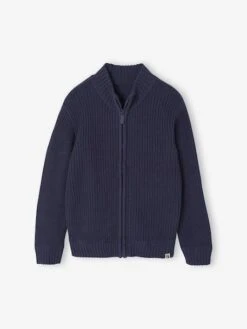 Gilet Col Montant Manches Longues Garçon - Marine