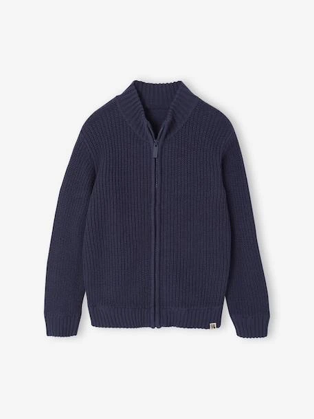 Gilet Col Montant Manches Longues Garçon - Marine 1 Gilet Col Montant Manches Longues Garçon - Marine