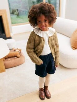 Gilet En Maille Mousseuse Fille - Olive -Vertbaudet Soldes Boutique gilet en maille mousseuse fille 40