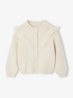 Gilet Fille à Franges - écru