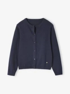 Gilet Fille En Maille Fine - Anthracite