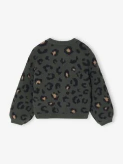 Gilet Fille Motif Animalier Maille Mousseuse - Vert -Vertbaudet Soldes Boutique gilet fille motif animalier maille mousseuse 17