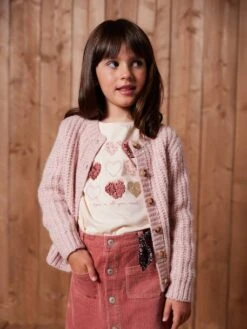 Gilet Loose En Maille Mousseuse Fille - Bleu Pétrole -Vertbaudet Soldes Boutique gilet loose en maille mousseuse fille 11