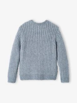 Gilet Loose En Maille Mousseuse Fille - Bleu Pétrole -Vertbaudet Soldes Boutique gilet loose en maille mousseuse fille 3