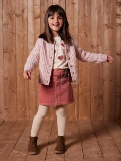 Gilet Loose En Maille Mousseuse Fille - Violine -Vertbaudet Soldes Boutique gilet loose en maille mousseuse fille 56