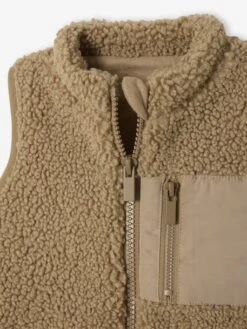 Gilet Sans Manches Bébé En Sherpa - Taupe -Vertbaudet Soldes Boutique gilet sans manches bebe en sherpa 5