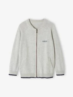 Gilet Zippé Style Teddy Personnalisable Garçon - Bleu Grisé -Vertbaudet Soldes Boutique gilet zippe style teddy personnalisable garcon 16