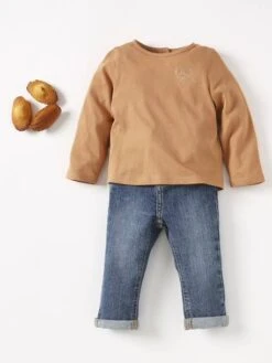 Jean Bébé Coupe Droite BASICS - Stone 9 Jean Bébé Coupe Droite BASICS - Stone -Vertbaudet Soldes Boutique jean bebe coupe droite basics 22