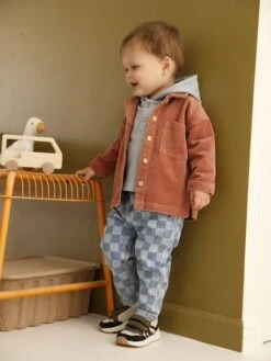 Jean Bébé Imprimé Damier - Stone