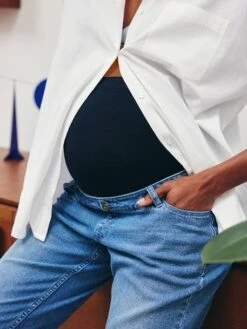 Jean De Grossesse Droit Bandeau Sans Couture - Denim Gris -Vertbaudet Soldes Boutique jean de grossesse droit bandeau sans couture 41